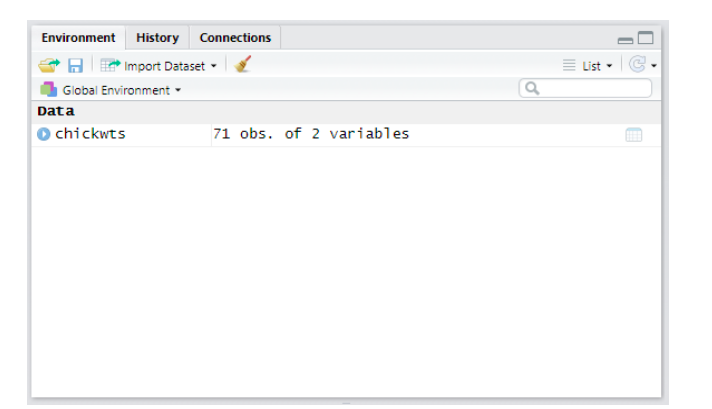 Joonis 3. RStudio Global Environment