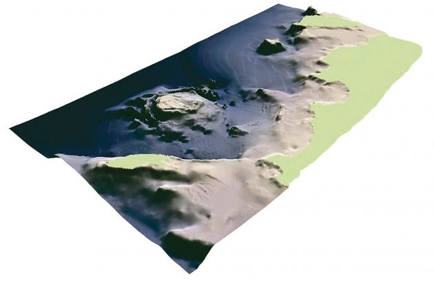 Neugrundi kraatri makett (Allikas: Eesti Geoloogiateenistus)