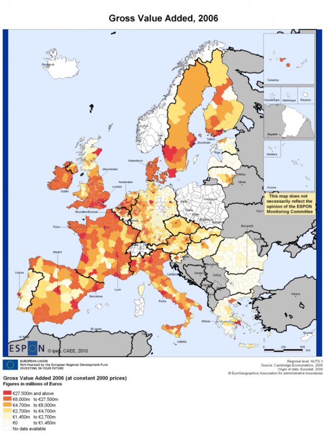 2006. aastal toodetud lisandväärtus regiooniti