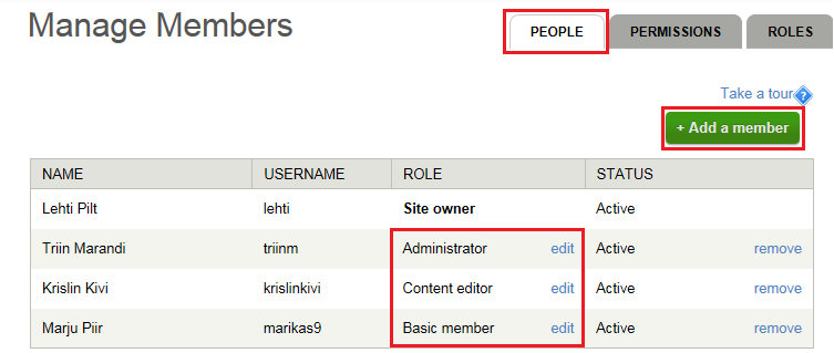 Adding members