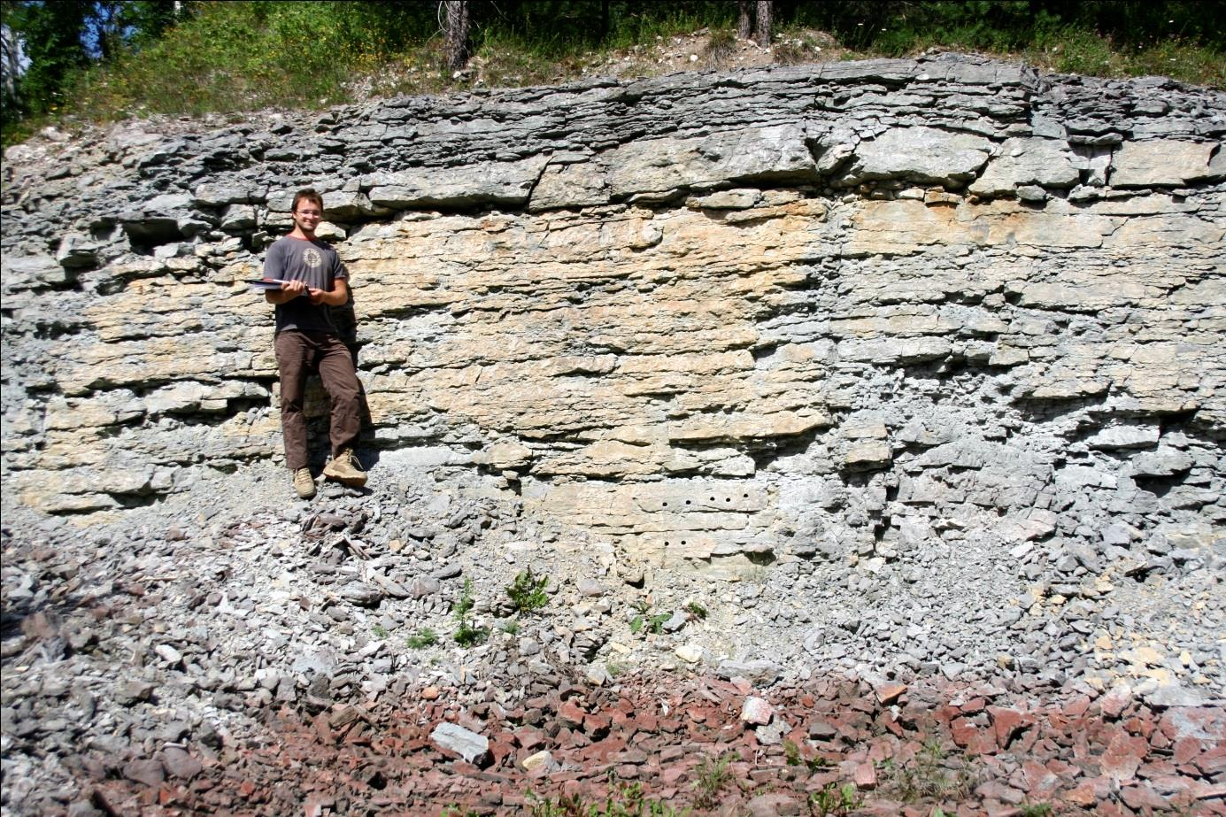 Hilliste paemurru põhjaseina hästisäilinud osa (foto: T. Meidla, 2012).