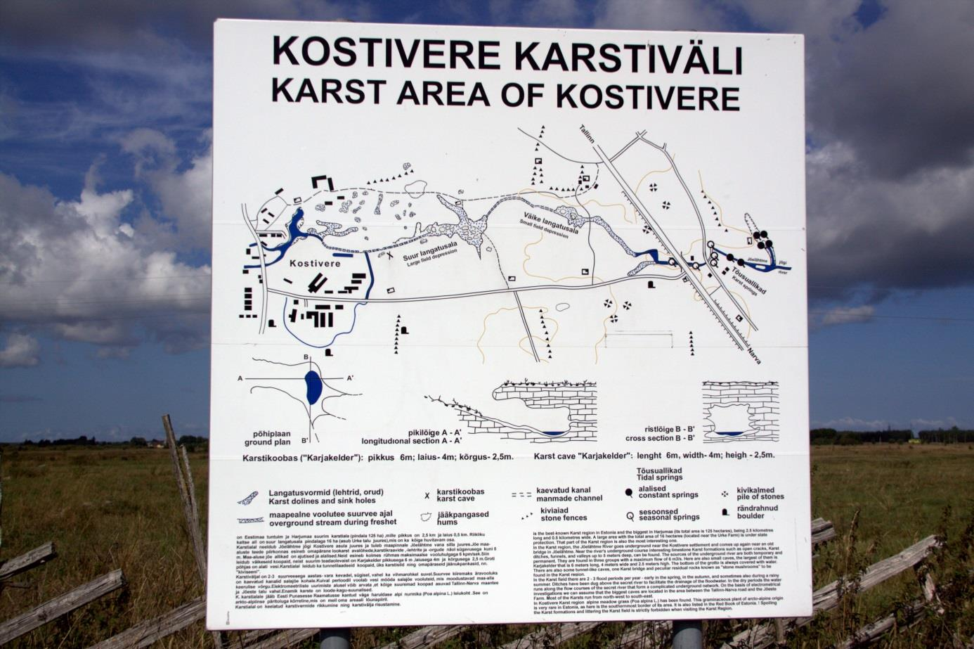 Kostivere karstivälja asendiplaan kohapeal (foto: T. Meidla, 2013).