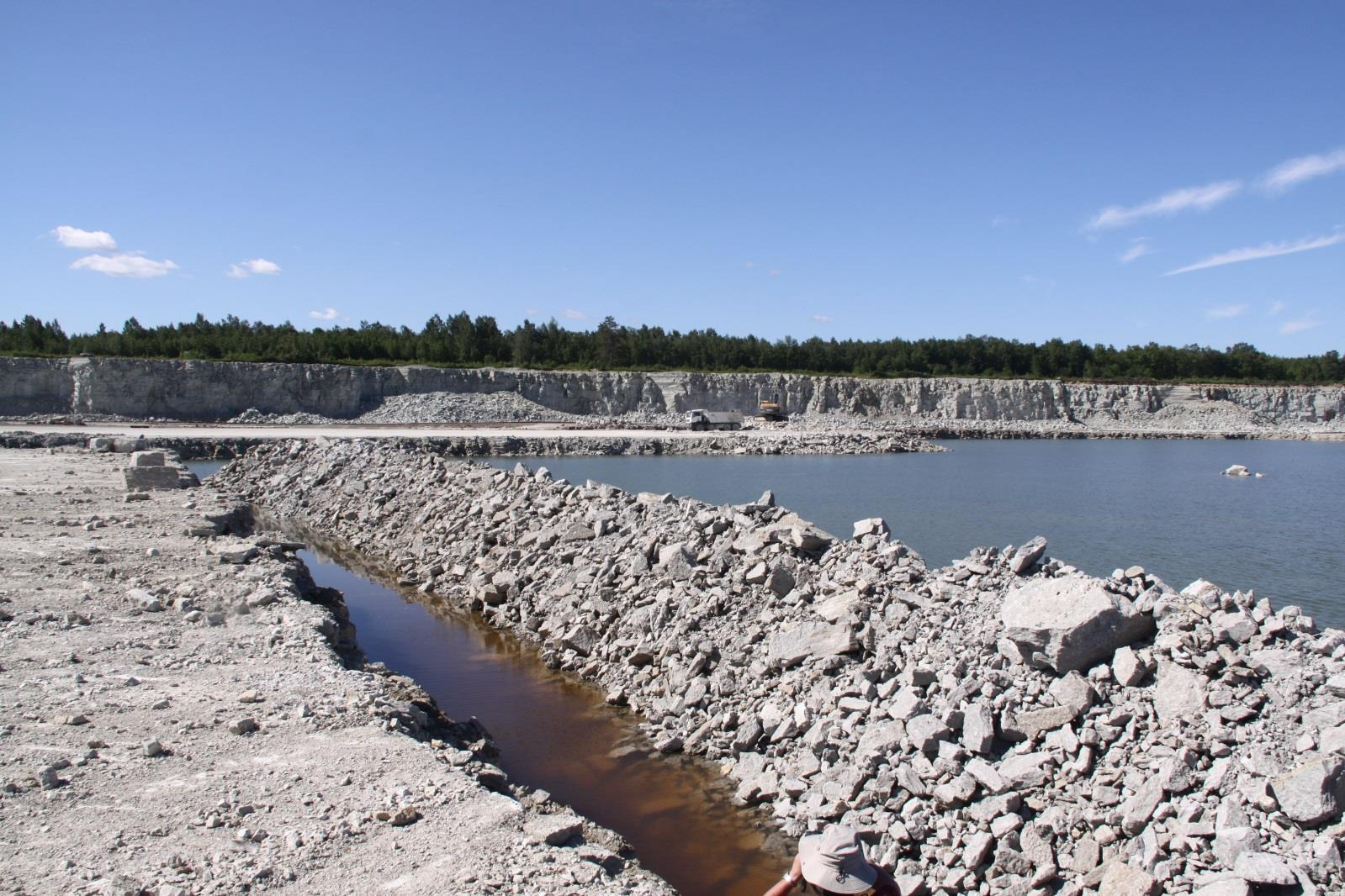 Kunda-Aru aktiivne lubjakivikarjäär (foto: T. Meidla, 2012).