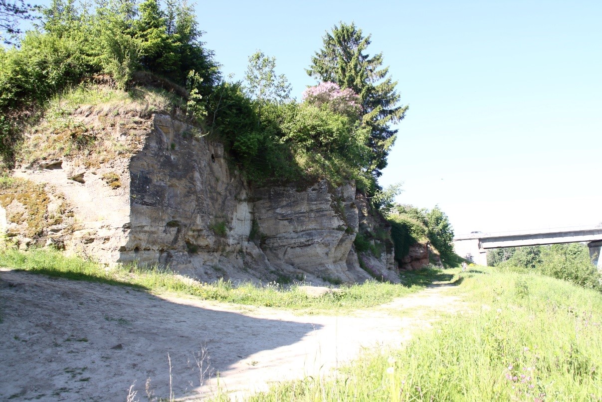 Vaade Tori Põrgu paljandi keskosast silla suunas (foto: T. Meidla 2017).