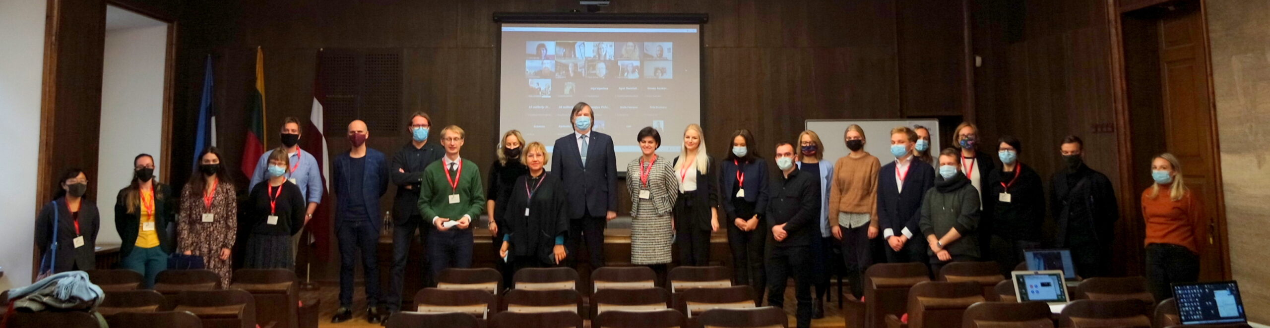 People standing during the opening of the conference Bridges in the Baltics 2021