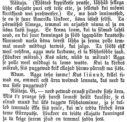 Naljajutt lõvist (katkend), Perno Postimehhe lissa-kirri, 17.08.1866