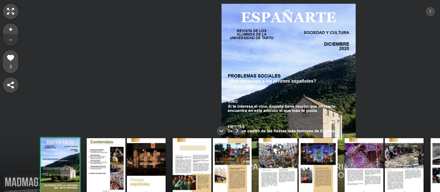 Veebiajakirja Españarte avaleht (link)