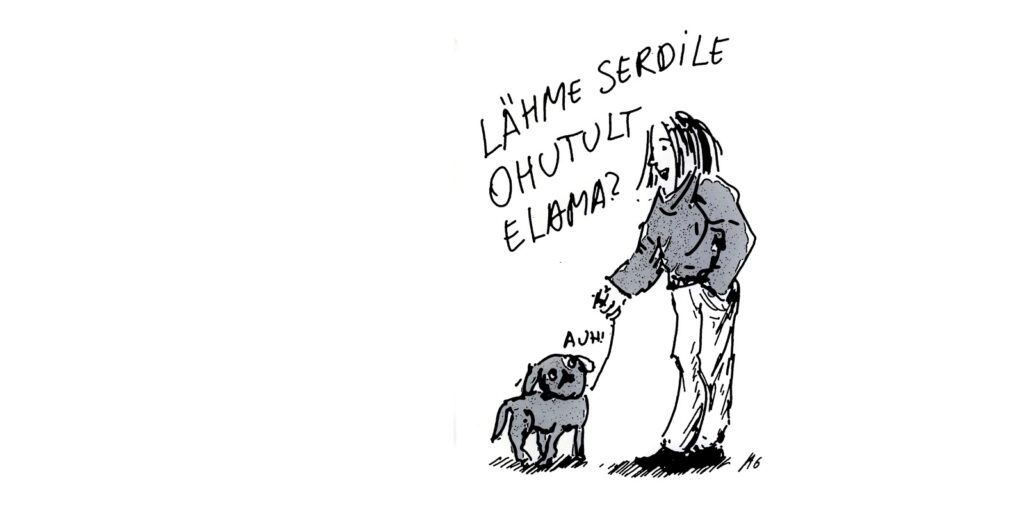 Mees ja koer lähevad serdile