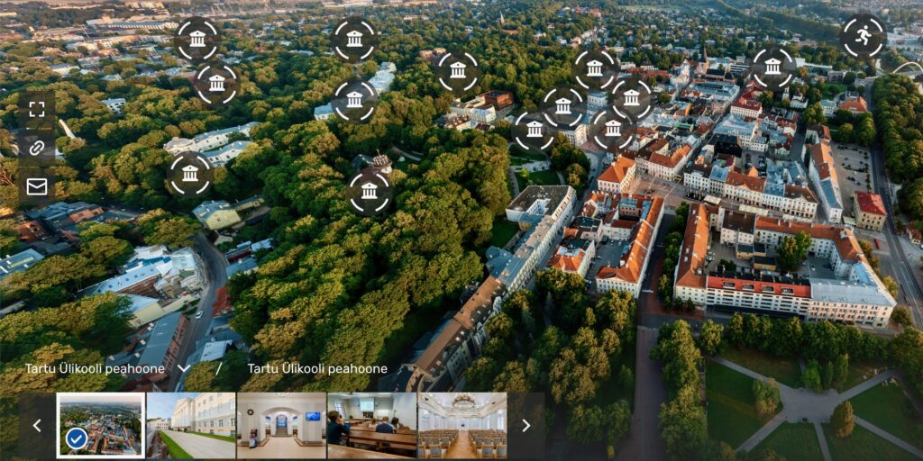 Pildil Tartu kesklinnas paiknevad ülikooli hooned